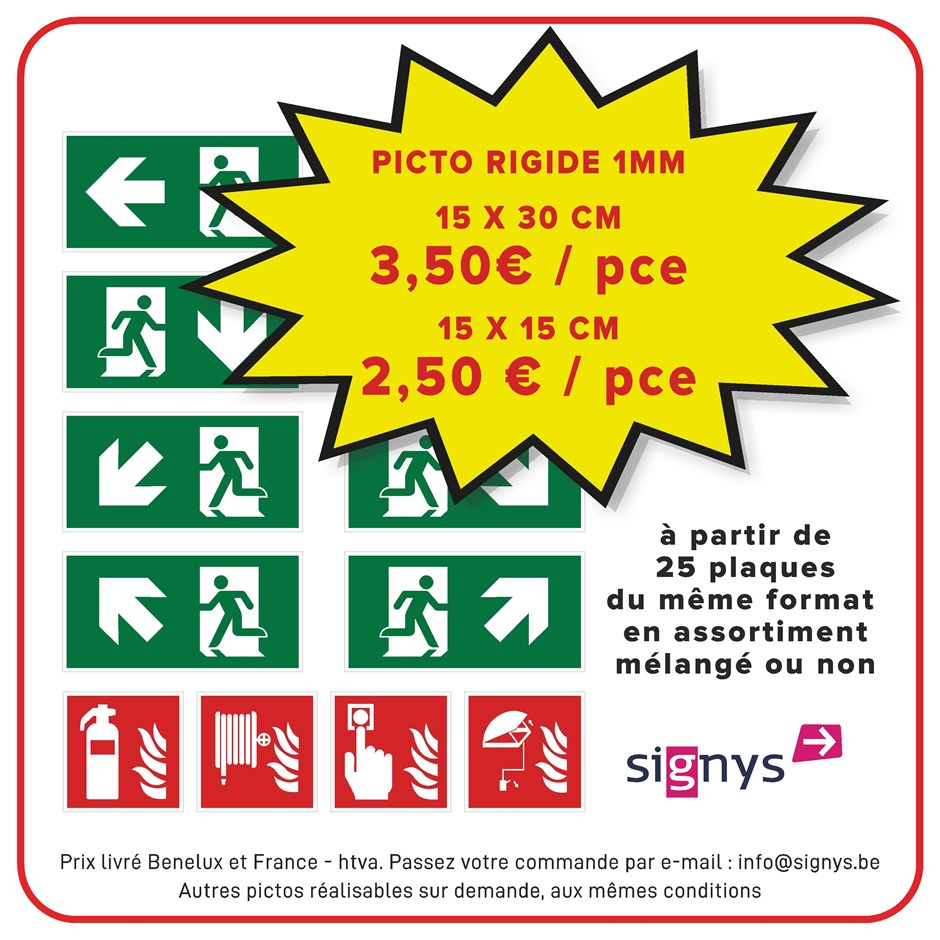 PICTOS INCENDIE EVACUATION PROMO SIGNYS